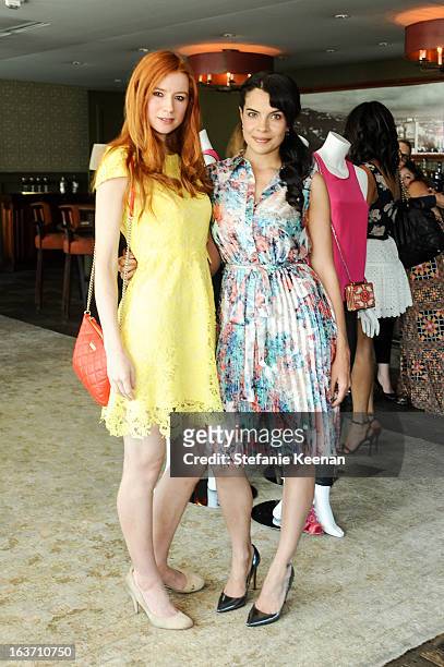 Odessa Rae and Zuleikha Robinson attend L.K. Bennett Tea Luncheon on March 14, 2013 in West Hollywood, California.