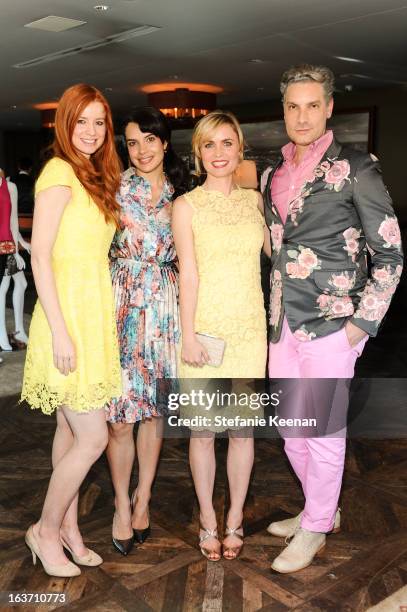 Odessa Rae, Zuleikha Robinson, Radha Mitchell and Cameron Silver attend L.K. Bennett Tea Luncheon on March 14, 2013 in West Hollywood, California.