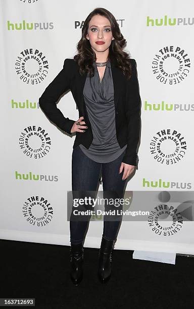 Actress Kat Dennings attends The Paley Center For Media's PaleyFest 2013 honoring "2 Broke Girls" at the Saban Theatre on March 14, 2013 in Beverly...