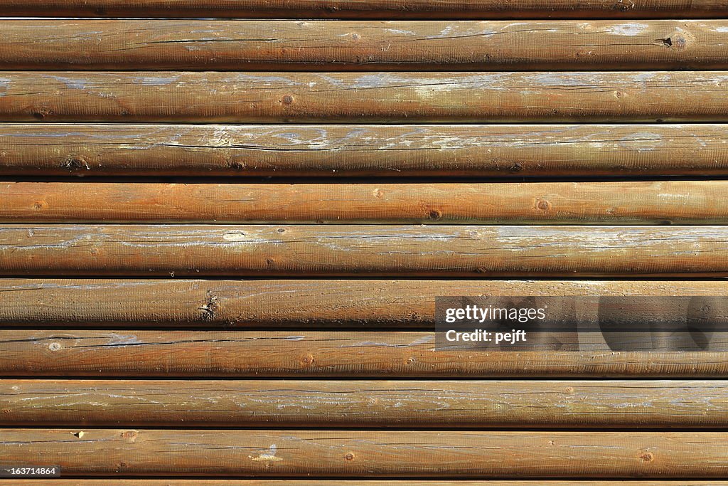 Wooden logs fence