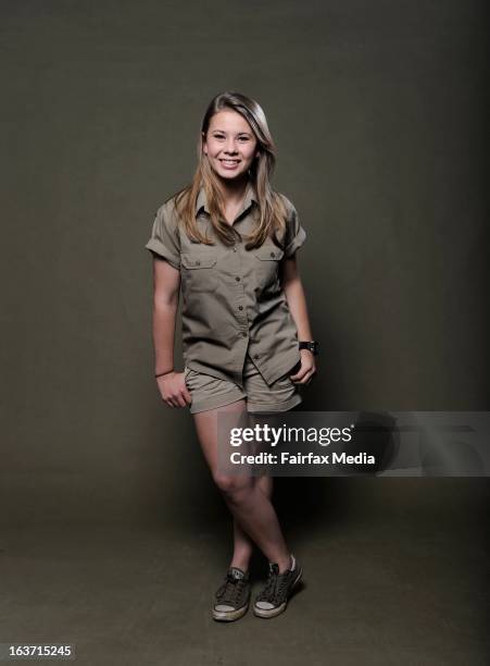 Presenter and conservationist, Bindi Irwin, is photographed March 14, 2013 in Melbourne, Australia. .