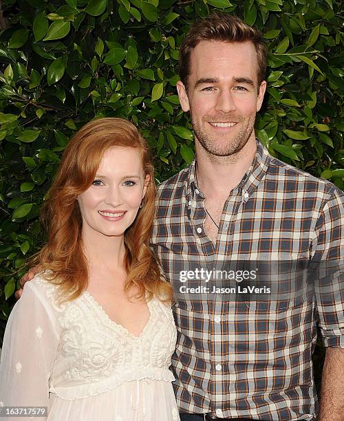 Actor James Van Der Beek and wife Kimberly Van Der Beek attend "The Biggest Baby Shower Ever" at Taglyan Cultural Complex on March 14, 2013 in...