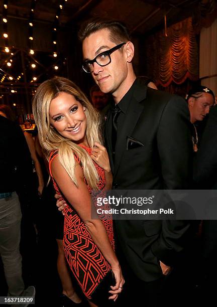 Actress Ashley Tisdale and Christopher French attend the "Spring Breakers" premiere after party at The Emerson Theatre on March 14, 2013 in...