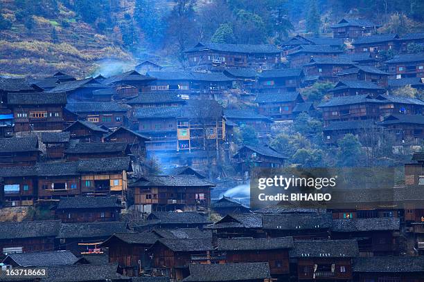 village of miao nationality - hmong village stock pictures, royalty-free photos & images