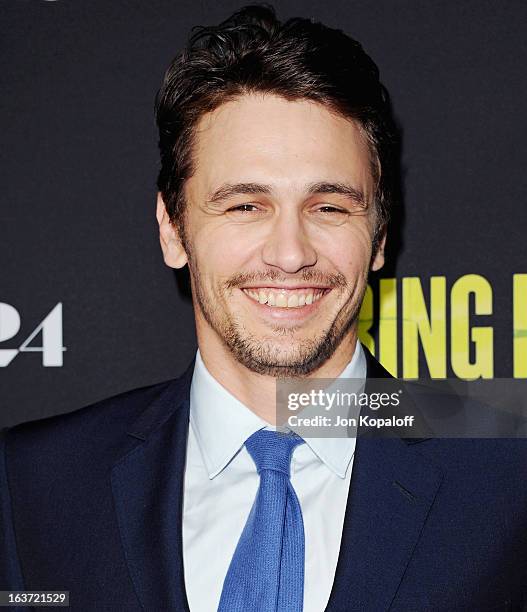 Actor James Franco arrives at the Los Angeles Premiere "Spring Breakers" at ArcLight Hollywood on March 14, 2013 in Hollywood, California.