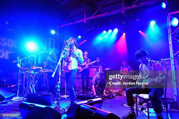 Singer Wayne Coyne of The Flaming Lips performs onstage at the Warner Bros Music Showcase during the 2013 SXSW Music, Film + Interactive Festival at...