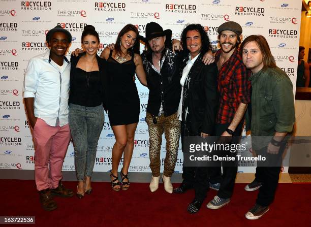 The cast of Raiding The Rock Vault arrives at opening night at The Quad Resort & Casino on March 14, 2013 in Las Vegas, Nevada.