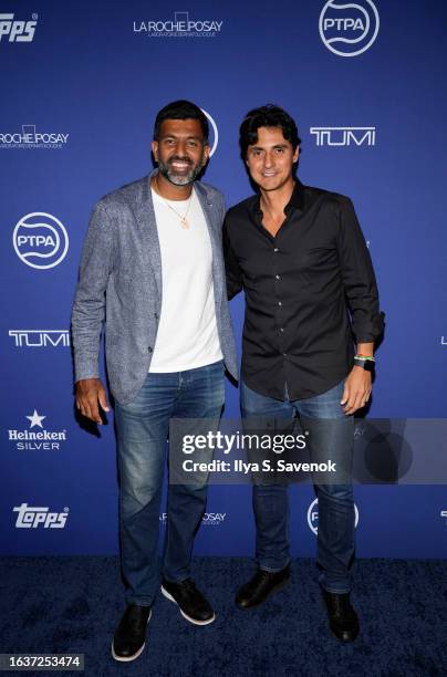 Rohan Bopanna and Nicolás Lapentti attend the Professional Tennis Players Association Players Party at SPiN New York on August 24, 2023 in New York...