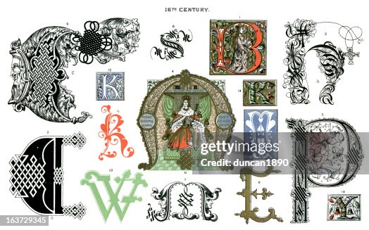 Medieval Illuminated Letters High-Res Vector Graphic - Getty Images