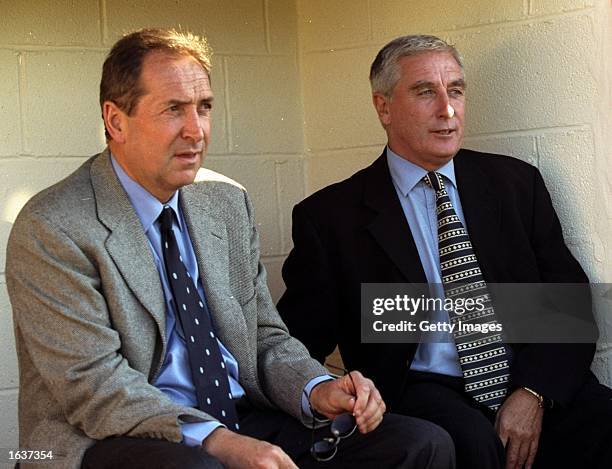 Gerald Houllier and Roy Evans, the new management force at Liverpool during the Pre-Season friendly between Crewe Alexandra v Liverpool played at...