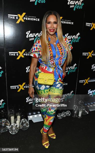 Television personality Sheree Whitfield attends 2023 The Experience InvestFest Edition private dinner at The West Venue on August 24, 2023 in...