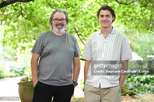 Director Francis Leclerc and Henri Picard attend the 'Le Plongeur' Photocall during Day Three of the 16th Angouleme French-Speaking Film Festival on...