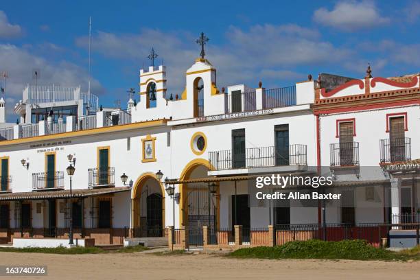 traditional buildings in el rocio - el rocio stock pictures, royalty-free photos & images