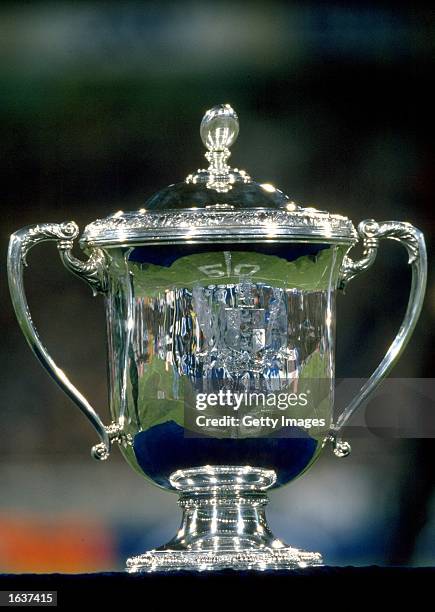 General view of the trophy displayed at the Bledisloe Cup match between Australia and New Zealand at Melbourne Cricket Ground in Australia. Australia...