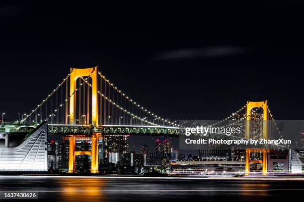 tokyo city waterfront night view, japan. - chuo ward tokyo stock pictures, royalty-free photos & images