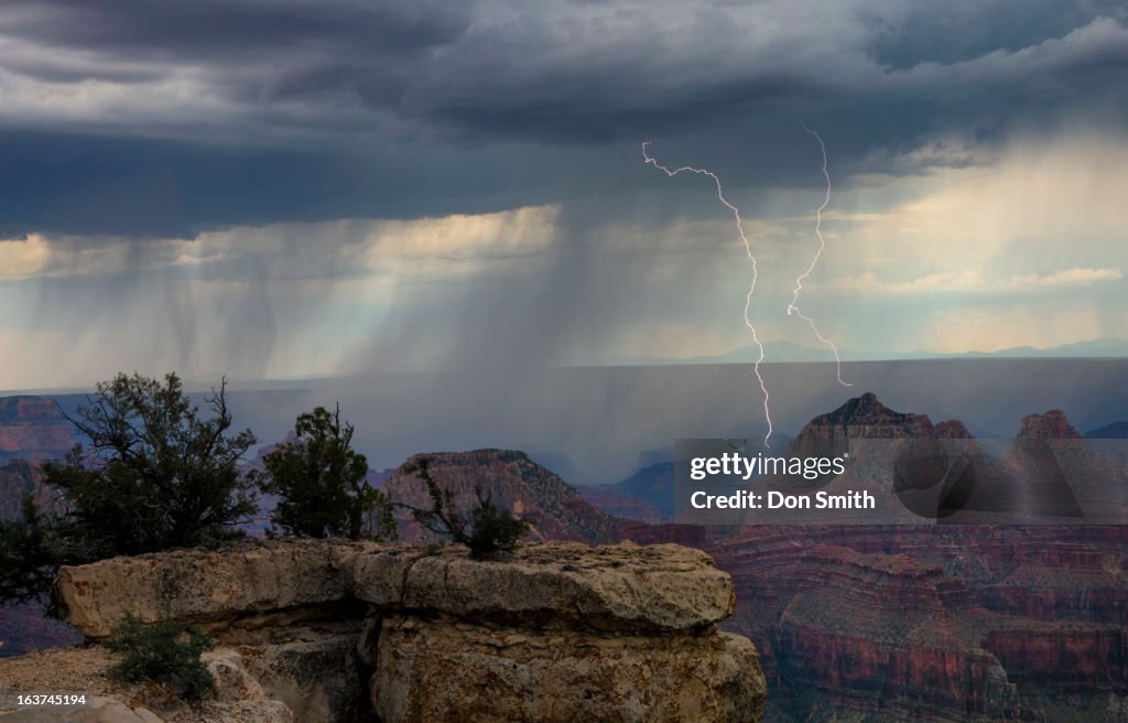 Double Trouble - Lightning Over Grand Canyon