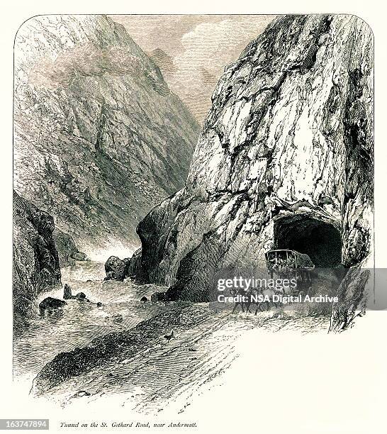 トンネルセント gothard road ,near andermatt ,switzerland - cliff texture点のイラスト素材／クリップアート素材／マンガ素材／アイコン素材