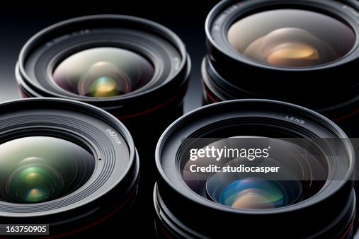 Multiple camera lenses, reflective lenses Multiple camera lenses, reflective lenses