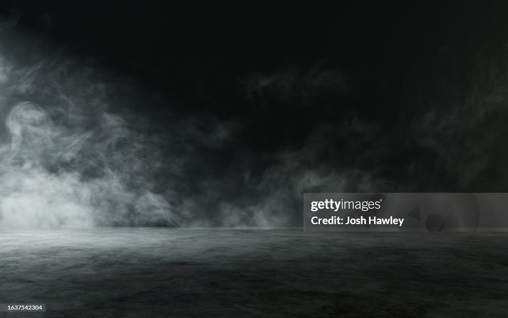 Empty Dark Room,Light and Fog