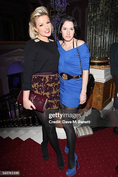 Natalie Coyle and Amy Molyneaux attend Patrick Hellmann Store Launch and Collection Preview in 50 St James Street on March 14 in London, England.
