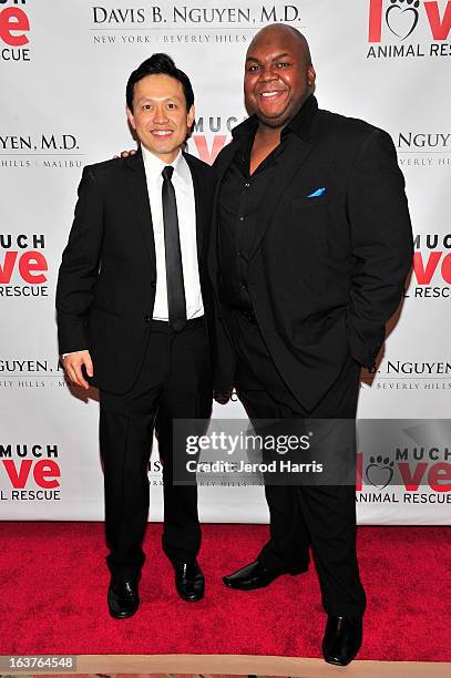 Dr. Davis B. Nguyen and actor Windell Middlebrooks arrive at Dr. Davis B. Nguyen and Much Love Animal Rescue host Makeover for Mutts at The Peninsula...