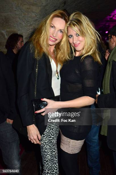 Laurence Treil and Delphine de Causans attend the 'The Door' Club Opening Cocktail and Patrick Skatcha Art Exhibition Preview at The Door Club on...
