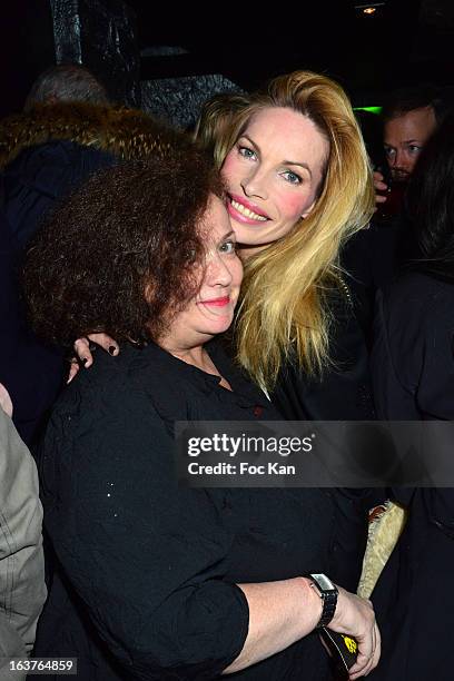 Josy Foichat and Laurence Treil attend the 'The Door' Club Opening Cocktail and Patrick Skatcha Art Exhibition Preview at The Door Club on March 14,...
