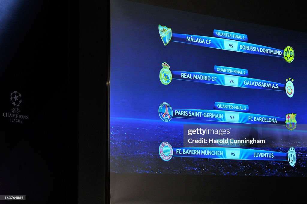 UEFA Champions League and UEFA Europa League - Quarter Finals Draw