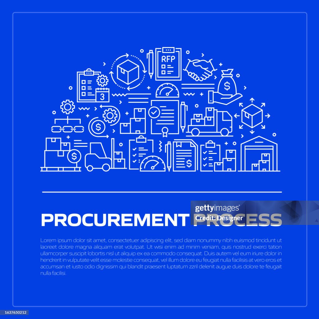 Process Overview Banner Procurement Process Related Line Style Banner Design For Web Page ...