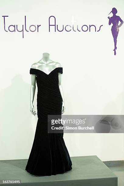 Victor Edelstein Midnight Blue Velvet Gown worn for a State dinner at the White House when Diana danced with John Travolta in November 1985 is...