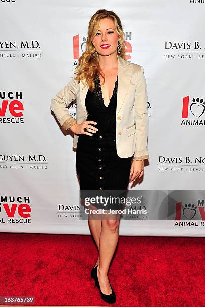 Actress Kim Poirier arrives at Dr. Davis B. Nguyen and Much Love Animal Rescue host ÒMakeover for MuttsÓ at The Peninsula Hotel at Peninsula Hotel on...