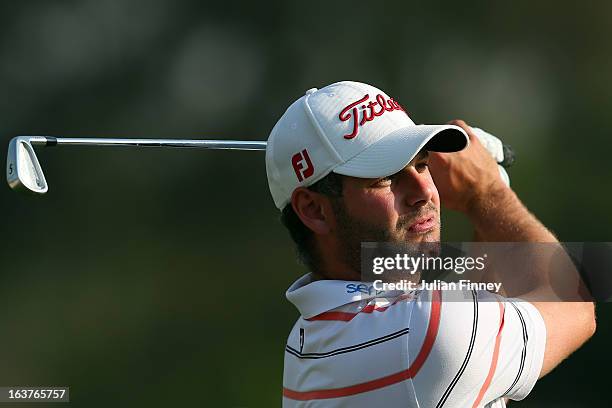 Paul Waring of England in action during day two of the Avantha Masters at Jaypee Greens Golf Club on March 15, 2013 in Delhi, India.
