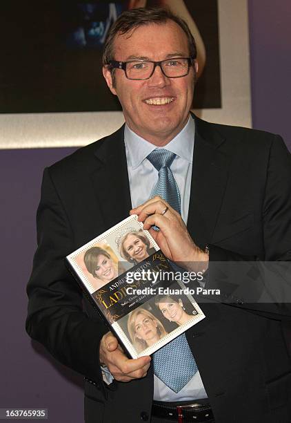 English writer Andrew Morton launches a new book 'Ladies of Spain' at a press conference at Petit Palace hotel on March 15, 2013 in Madrid, Spain.