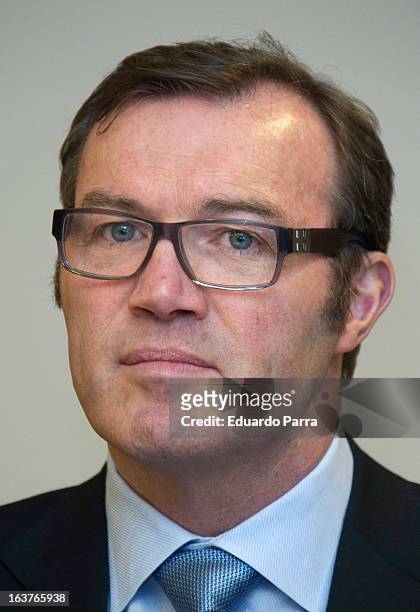 English writer Andrew Morton launches a new book 'Ladies of Spain' at a press conference at Petit Palace hotel on March 15, 2013 in Madrid, Spain.