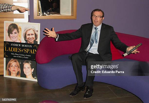 English writer Andrew Morton launches a new book 'Ladies of Spain' at a press conference at Petit Palace hotel on March 15, 2013 in Madrid, Spain.
