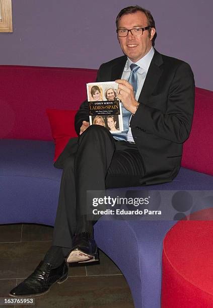 English writer Andrew Morton launches a new book 'Ladies of Spain' at a press conference at Petit Palace hotel on March 15, 2013 in Madrid, Spain.