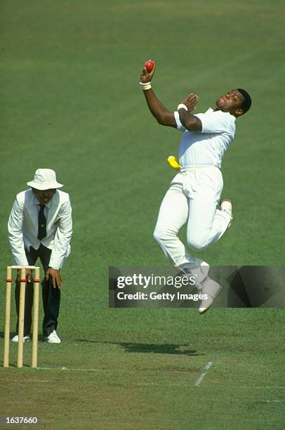David Lawrence of England B bowls during a match against Sri Lanka. \ Mandatory Credit: Allsport UK /Allsport