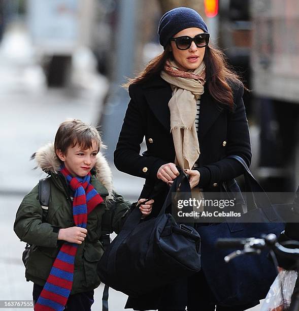 Rachel Weisz and Henry Aronofsky are seen in the East Village on March 15, 2013 in New York City.