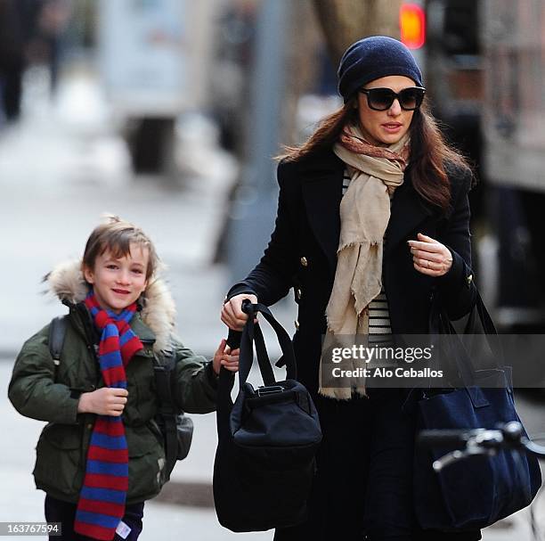 Rachel Weisz and Henry Aronofsky are seen in the East Village on March 15, 2013 in New York City.