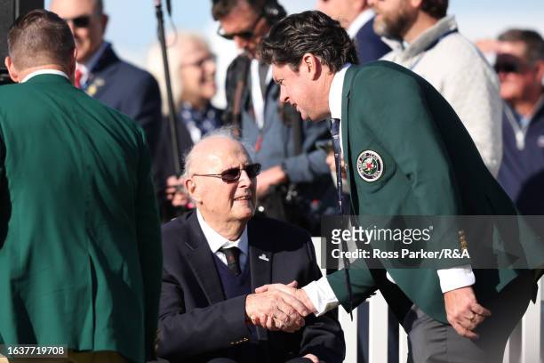 Sir Michael Bonallack at the opening ceremony prior to the Walker Cup at St Andrews Old Course on September 1, 2023 in St Andrews, Scotland.