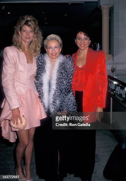 Political secretary Fawn Hall, actress Jane Powell and actress Valerie Harper attend the Bloomingdale's "Hooray for Hollywood" Gala to Benefit amfAR...