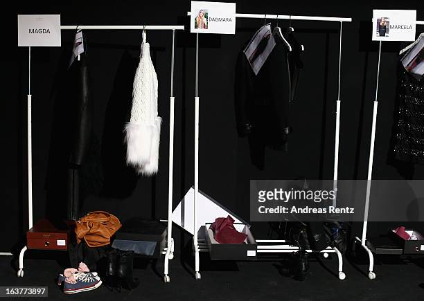 General view backstage ahead of the Soul By Ozgur Masur show during Mercedes-Benz Fashion Week Istanbul Fall/Winter 2013/14 at Antrepo 3 on March 15,...