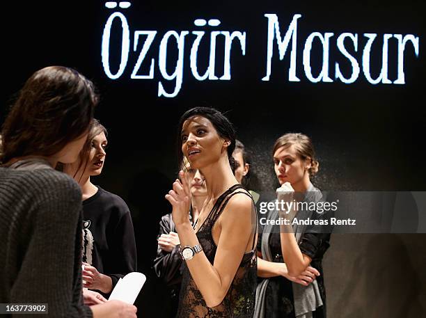 Models on the runway at rehearsals ahead of the Soul By Ozgur Masur show during Mercedes-Benz Fashion Week Istanbul Fall/Winter 2013/14 at Antrepo 3...