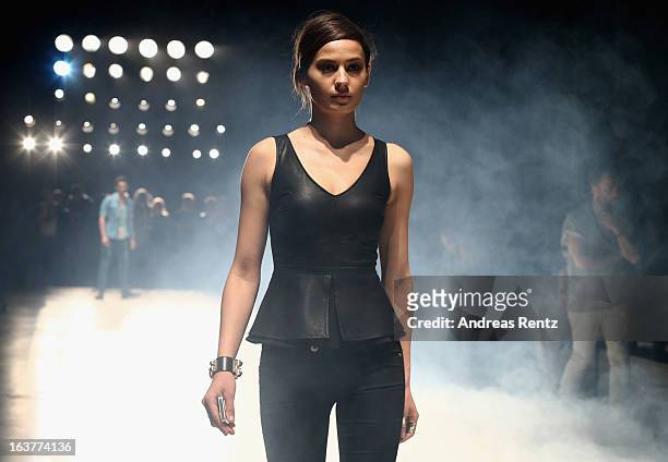 Model on the runway at rehearsals ahead of the Soul By Ozgur Masur show during Mercedes-Benz Fashion Week Istanbul Fall/Winter 2013/14 at Antrepo 3...