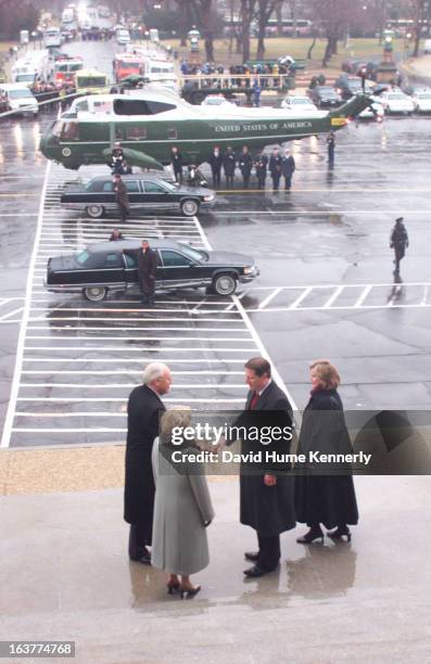 Vice President Dick Cheney photographed from 1975 to 2006 in Washington, DC. Pictured: January 20, 2001: Vice President Dick Cheney and his wife bid...