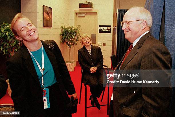 Vice President Dick Cheney photographed from 1975 to 2006 in Washington, DC. Pictured: Mary, Lynne, and Dick Cheney in the green room before Cheney's...