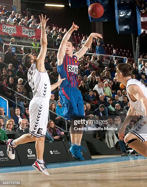 Marcelinho Huertas, #9 of FC Barcelona Regal in action during the 2012-2013 Turkish Airlines Euroleague Top 16 Date 11 between FC Barcelona Regal v...