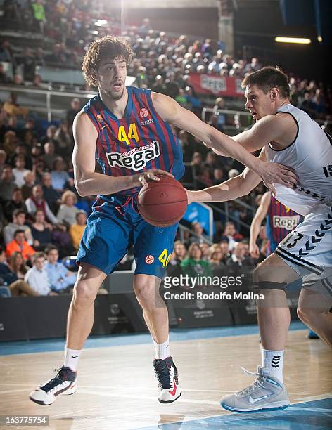Ante Tomic, #44 of FC Barcelona Regal in action during the 2012-2013 Turkish Airlines Euroleague Top 16 Date 11 between FC Barcelona Regal v Besiktas...