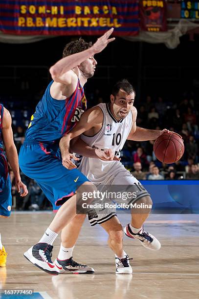Fikret Can Akin, #10 of Besiktas JK Istanbul in action during the 2012-2013 Turkish Airlines Euroleague Top 16 Date 11 between FC Barcelona Regal v...