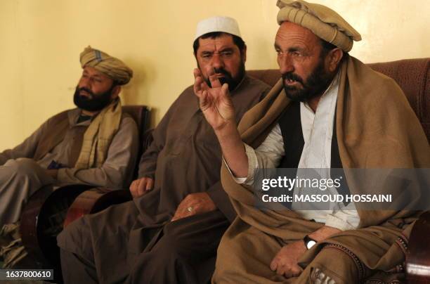 Afghanistan-unrest-aid-US-NATO,FOCUS by Charlotte McDonald-Gibson In this picture taken on April 2 an Afghan farmer talks during an interview in...